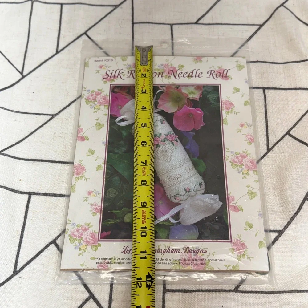 Lorri Birmingham Designs Silk Ribbon Needle Roll Kit White Faith Hope Charity